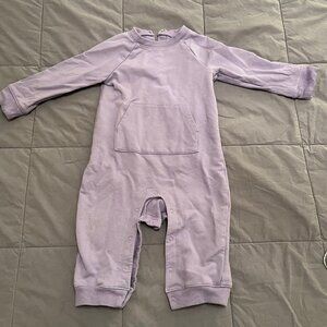 Primary Purple Sweatshirt Romper 6-12 mo